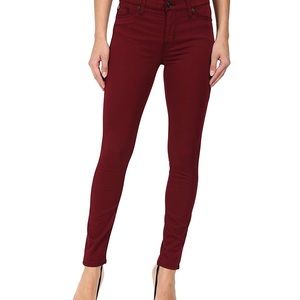Hudson Women's Nico Denim Mid Rise Skinny Jeans Red Size 27